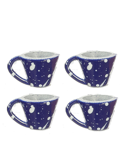 Blue Spatter Cups, 4 pc.